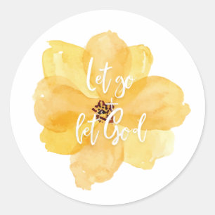 Sticker Rond Laissons Dieu Chrétienté Foi Bible Jésus