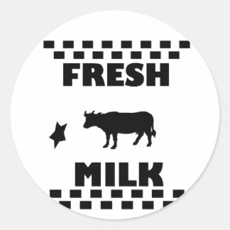 Sticker Rond Lait de vache fraîche