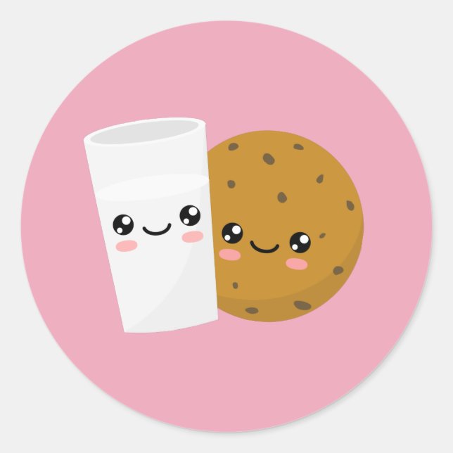 Sticker Rond Lait et biscuit (Devant)