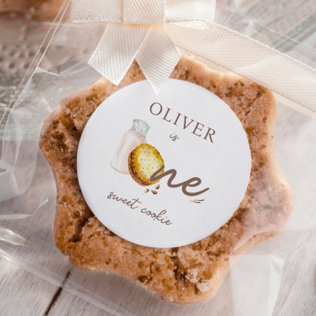 Sticker Rond Lait et biscuits Invitation à la fête d'anniversai (Créateur téléchargé)