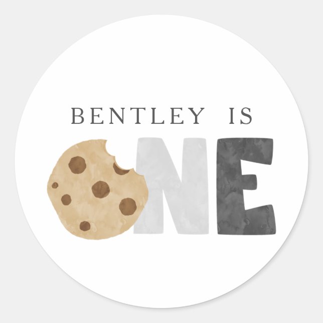 Sticker Rond Lait et biscuits Premier anniversaire (Devant)