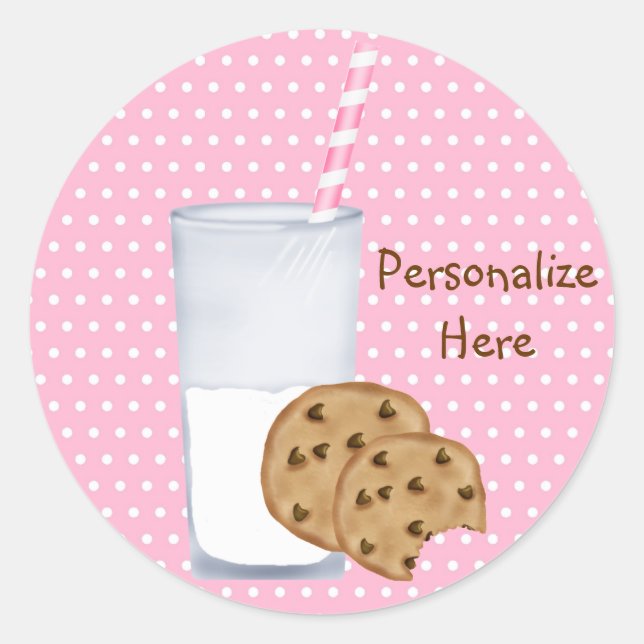 Sticker Rond lait et cookies (Devant)