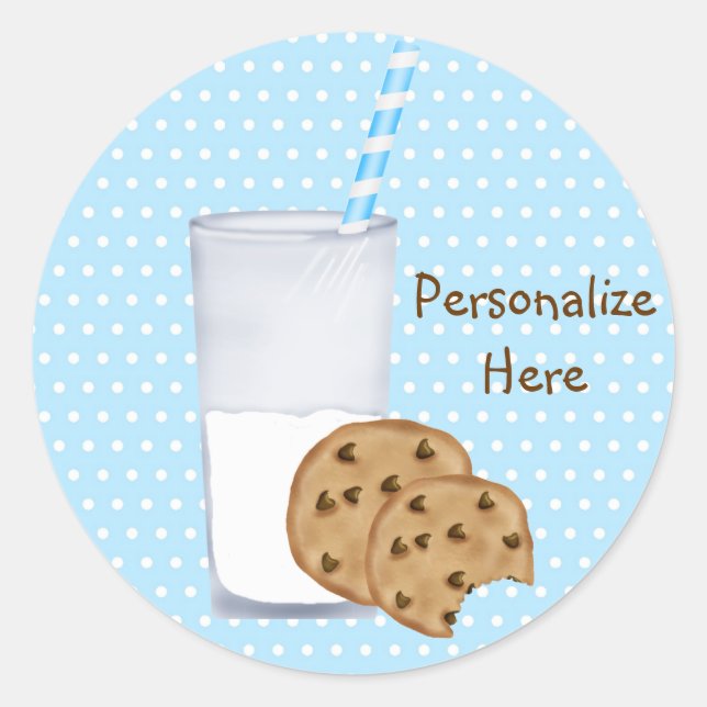 Sticker Rond lait et cookies (Devant)