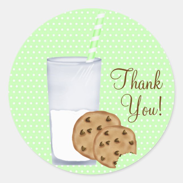 Sticker Rond lait et cookies (Devant)