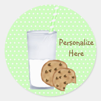 Sticker Rond lait et cookies