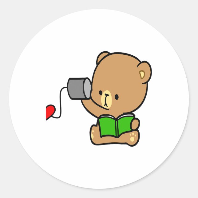Sticker Rond Lait Mocha Couple Valentine Design (Devant)