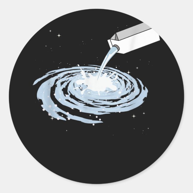 Sticker Rond Lait mou Voie Lactée Galaxie Espace extra-atmosphé (Devant)