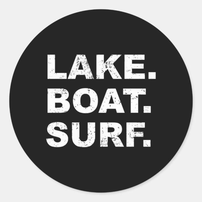 Sticker Rond Lake Boat Surf Wakesurf Wake Board Surf (Devant)