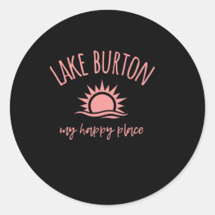 Sticker Rond Lake Burton Ga Mon Endroit Heureux Bateau Pêche Ca