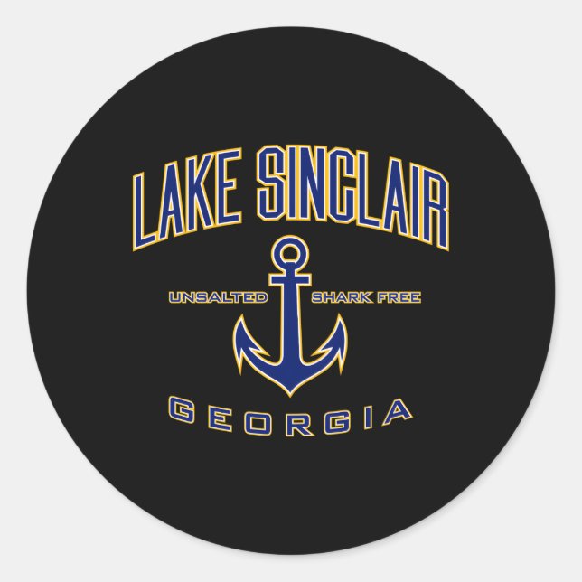 Sticker Rond Lake Sinclair Ga Pour (Devant)