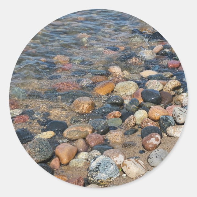Sticker Rond Lake Superior Rocks (Devant)