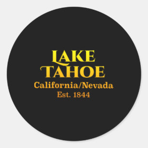 Sticker Rond Lake Tahoe Design Poche Logo Deer 2 côtés