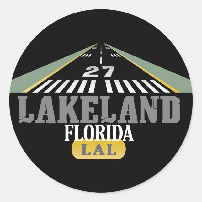 Sticker Rond Lakeland FL - piste de l'aéroport (Devant)