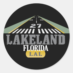 Sticker Rond Lakeland FL - piste de l'aéroport