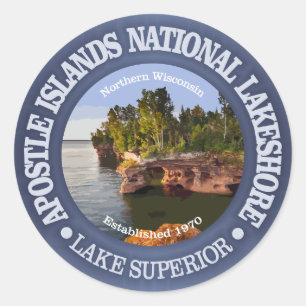 Sticker Rond Lakeshore national des îles Apôtres