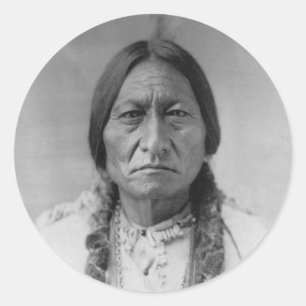 Sticker Rond Lakota American Indian Chief Sitting Bull