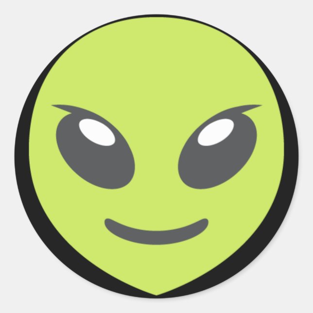 Sticker Rond L'Alien vert Emoji (Devant)