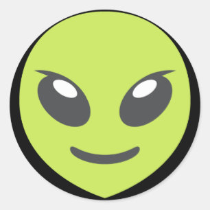 Sticker Rond L'Alien vert Emoji