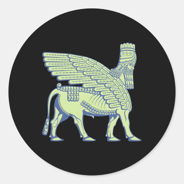 Sticker Rond Lamassu Anunnaki (Devant)