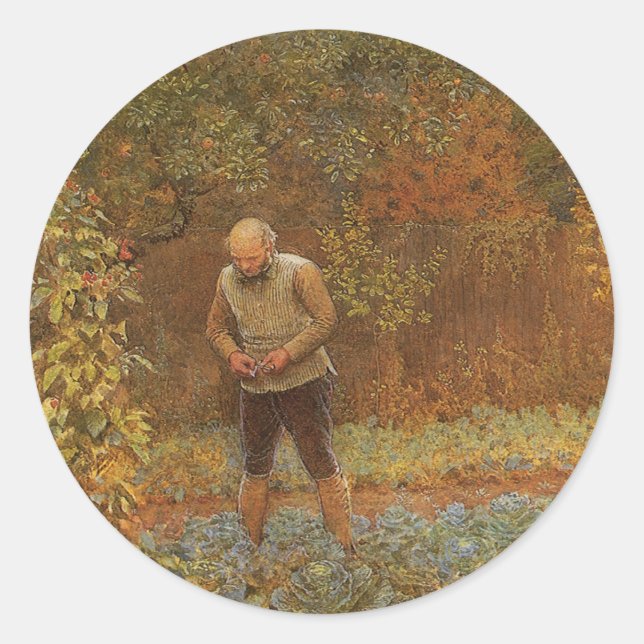 Sticker Rond L'Amateur (Cocher et Choux) de Frederick Walker (Devant)