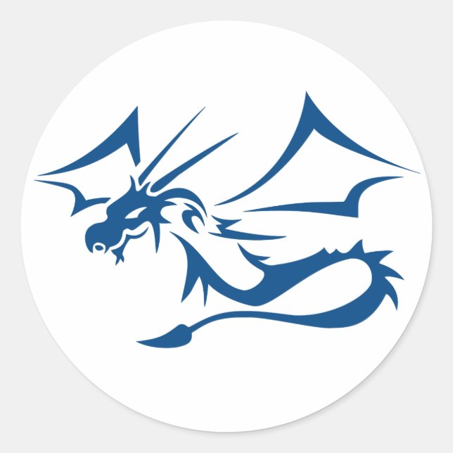 Sticker Rond Lambton le Dragon Bleu (Devant)