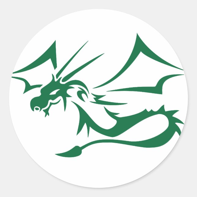 Sticker Rond Lambton le dragon vert (Devant)