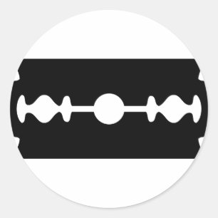 Sticker Rond lame de rasoir noir