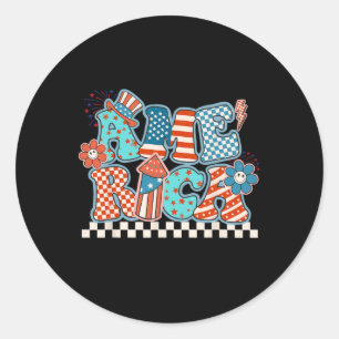 Sticker Rond L'Amérique Du 4 Juillet Pour Les Hommes Femmes Et