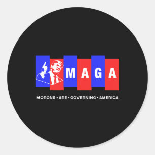 Sticker Rond L'Amérique est gouvernée par des morons anti-Trump