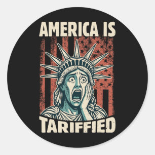 Sticker Rond L'Amérique est si Tarifiée Trump Tarifs mème
