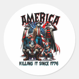 Sticker Rond L'Amérique L'A Tué Depuis 1776