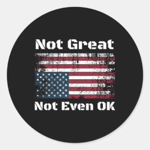 Sticker Rond L'Amérique pas géniale pas même correcte Les Améri