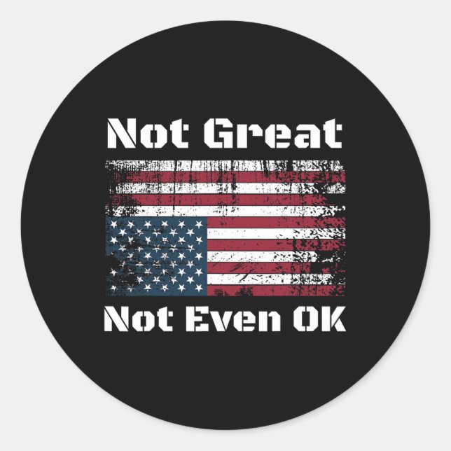Sticker Rond L'Amérique pas géniale pas même correcte Les Améri (Devant)