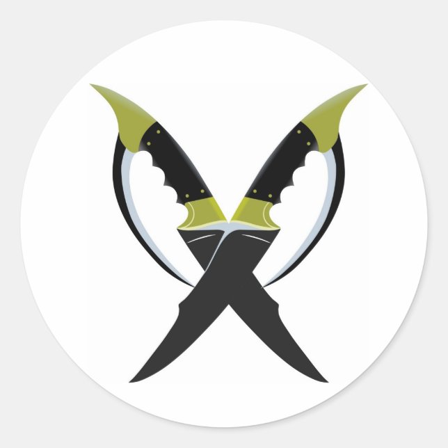 Sticker Rond Lames croisées (Devant)