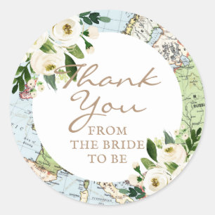 Sticker Rond L'amour autour du monde Carte Florale Favoriser le