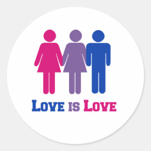 Sticker Rond L'amour bisexuel est l'amour