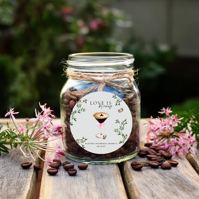 Sticker Rond L'amour brasse | Fête des mariées Espresso Martini (Créateur téléchargé)