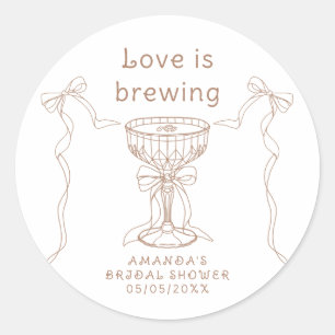Sticker Rond L'amour brasse la main tiré nuptiale douche