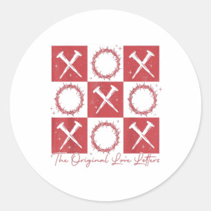 Sticker Rond L'amour comme Jésus Valentines Jour Xoxo Christian