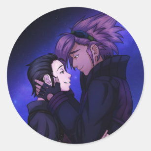 Sticker Rond L'amour dans l'espace