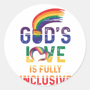 Sticker Rond L'Amour de Dieu est un Gay pride allié LGBTQ tota