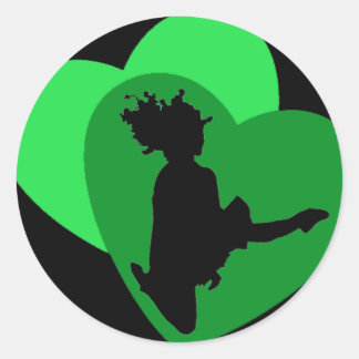 Sticker Rond L'amour de la danse irlandaise - noir