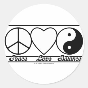 Sticker Rond L'amour de la paix et l'équilibre