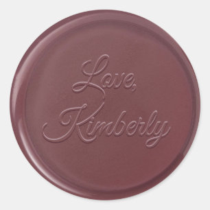 Sticker Rond L'Amour De L'Autocollant De Cire Gris Perle