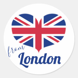 Sticker Rond L'amour de Londres   Coeur en forme de pavillon du