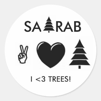 STICKER ROND L'AMOUR DE PAIX ET LES ARBRES !