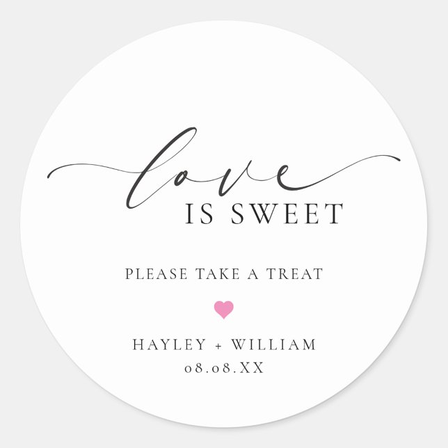 Sticker Rond L'Amour D'Ellesmere Est Une Faveur De Mariage Douc (Ellesmere Love Is Sweet Circle Sticker )