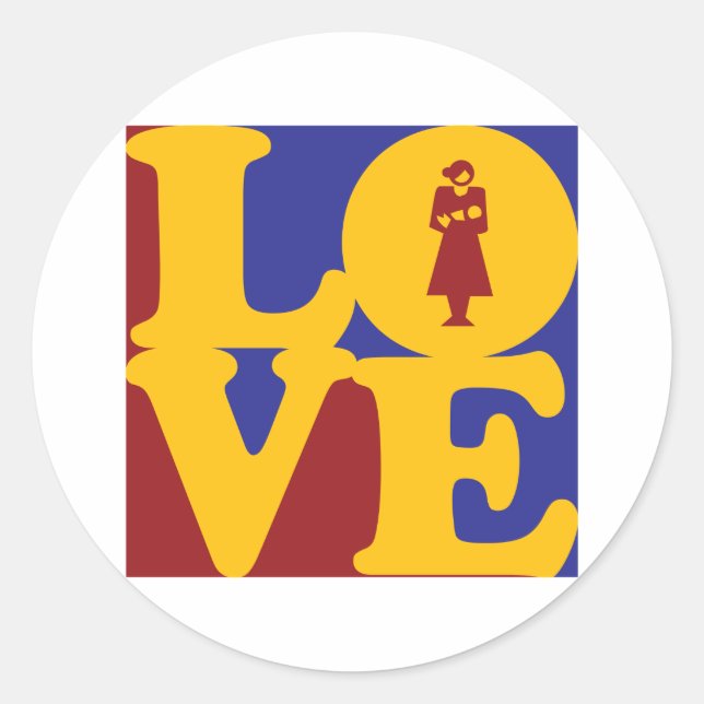 Sticker Rond L'amour des sages-femmes (Devant)