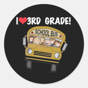 Sticker Rond L'amour du bus scolaire 3e année