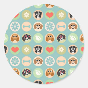 Sticker Rond L'amour du chien